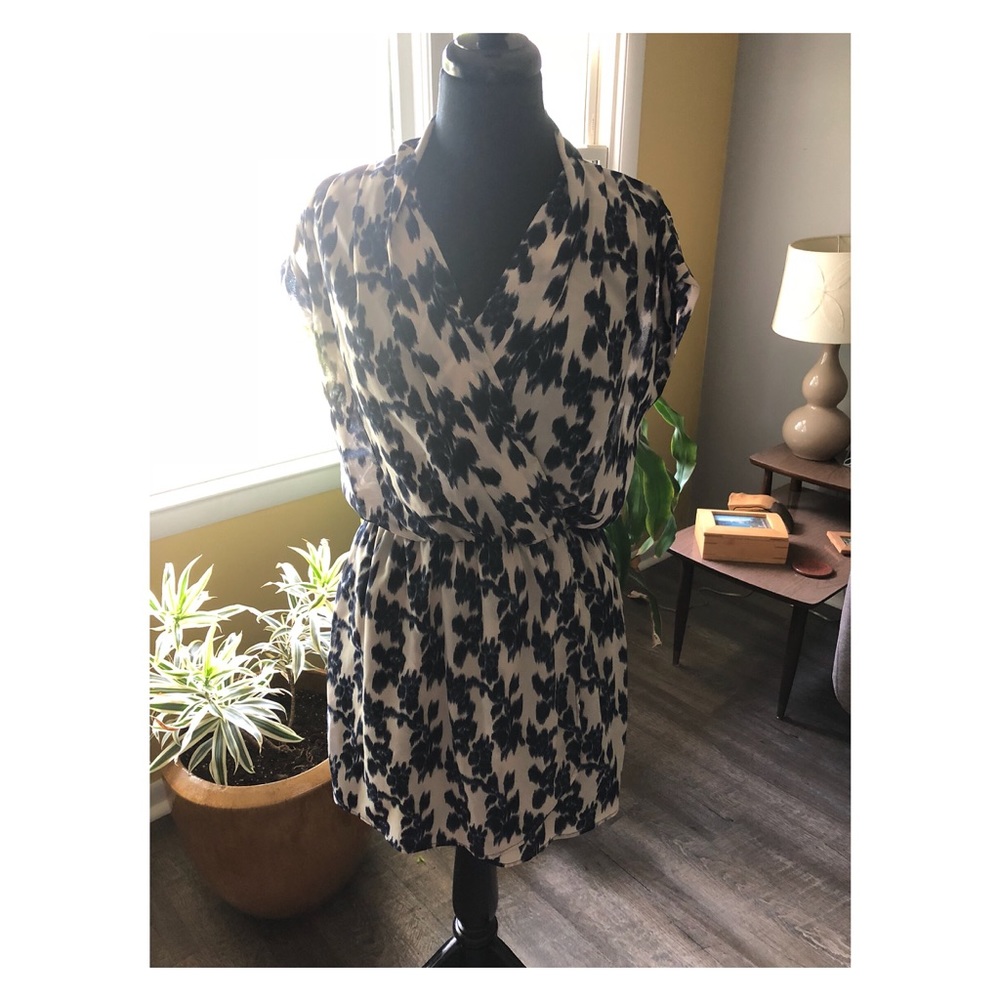 Medium Blue and White Polyester Dress